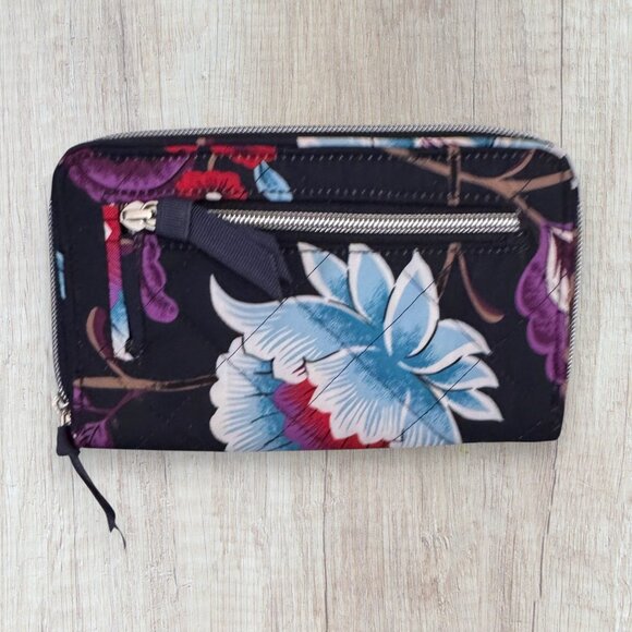 New Vera Bradley Performance Twill Turnlock Wallet - Mayfair in Bloom - Picture 2 of 6